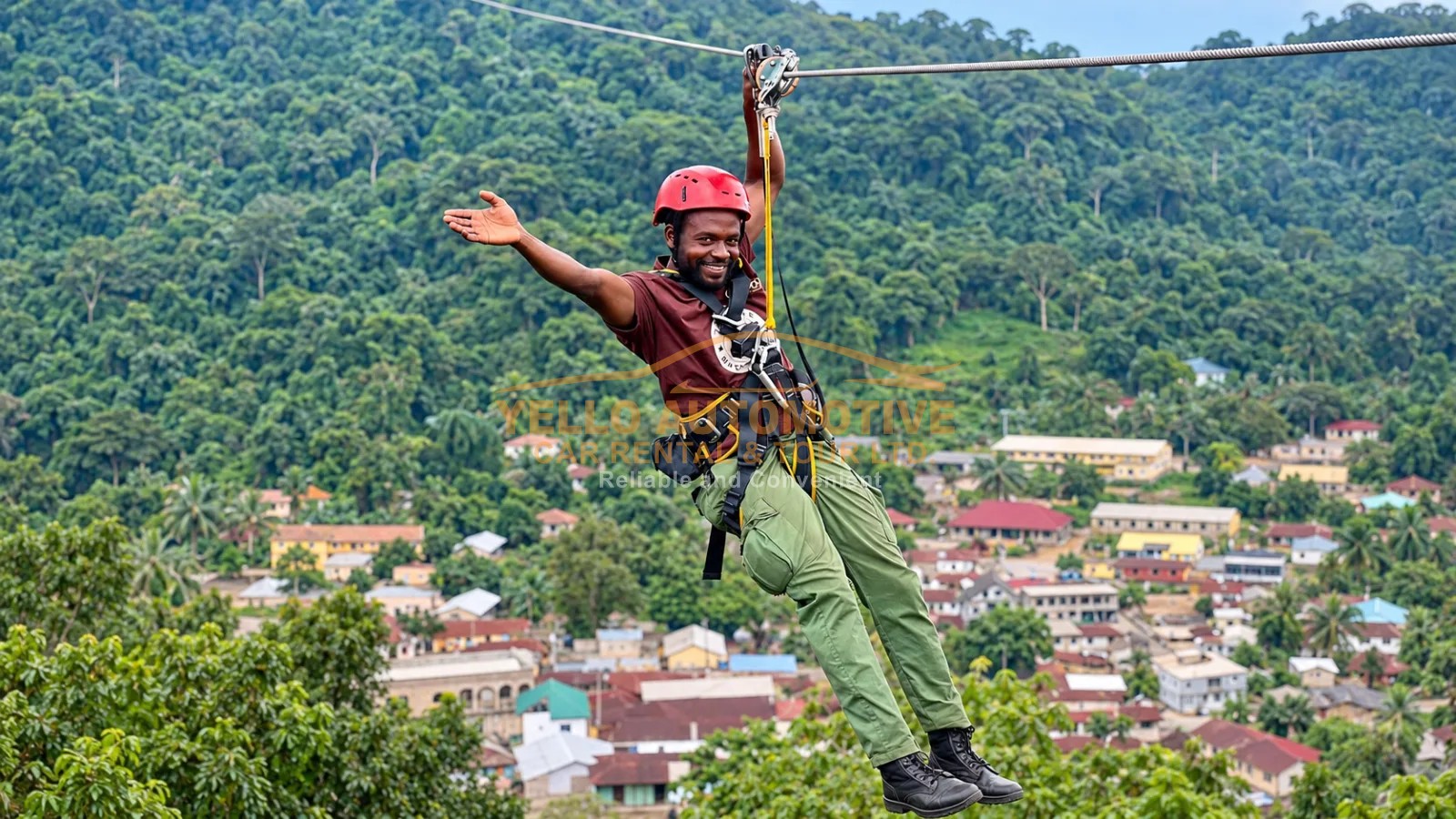 Mountain scenery and adventure attractions in Amedzofe, Ghana