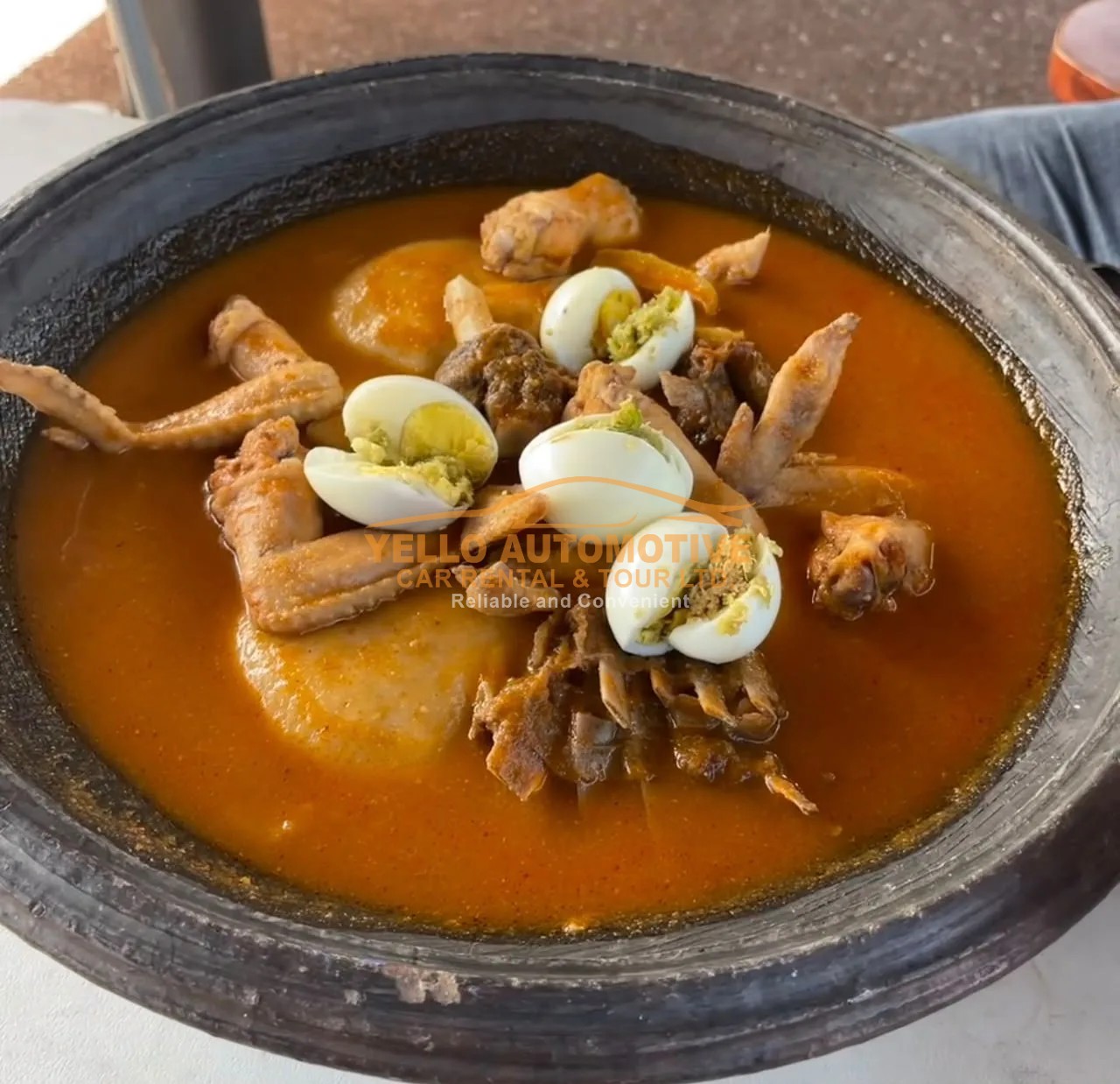 Traditional Ghanaian fufu served with soup